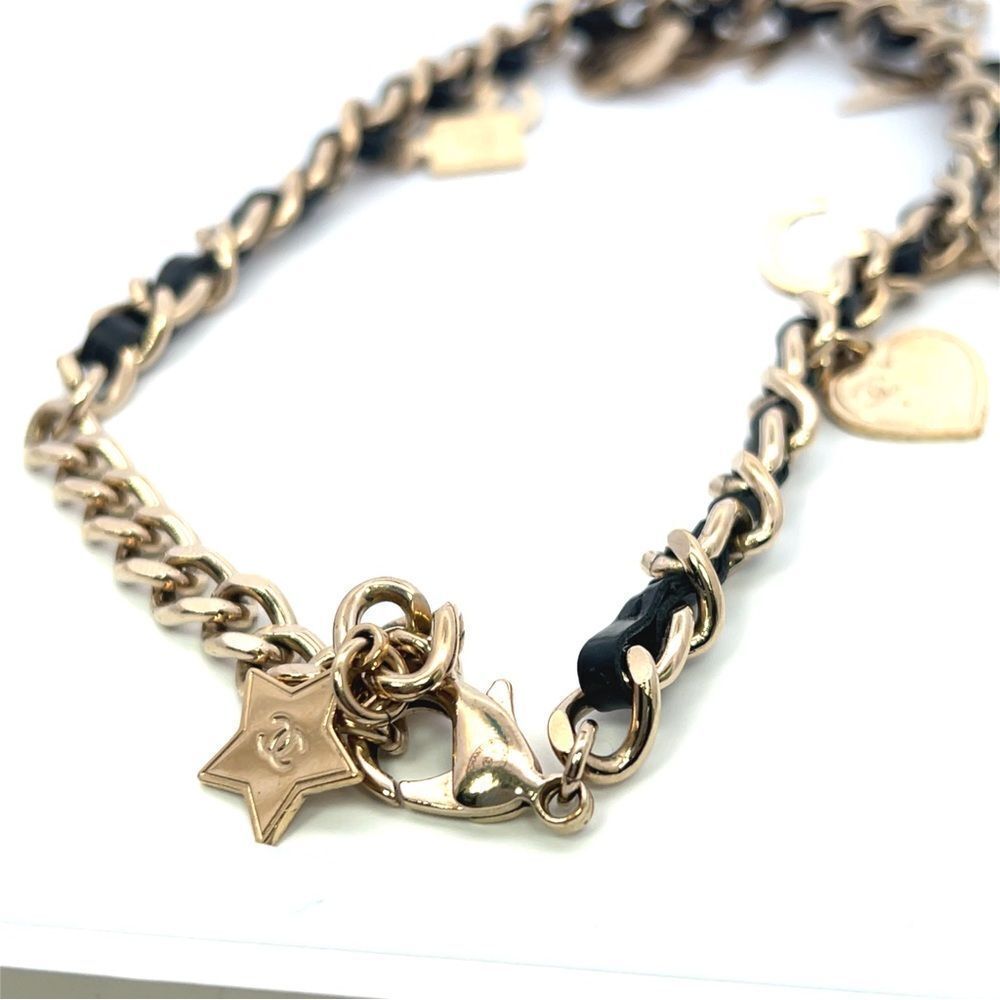 Chanel Carm Choker Necklace Faux Leather and Gold Tone - Picture 6 of 6